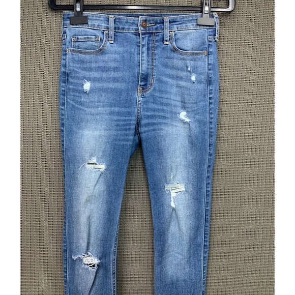 Hollister Women's Size 5S Blue High-Rise Distressed Skinny Jeans W27 L28 - Picture 9 of 12